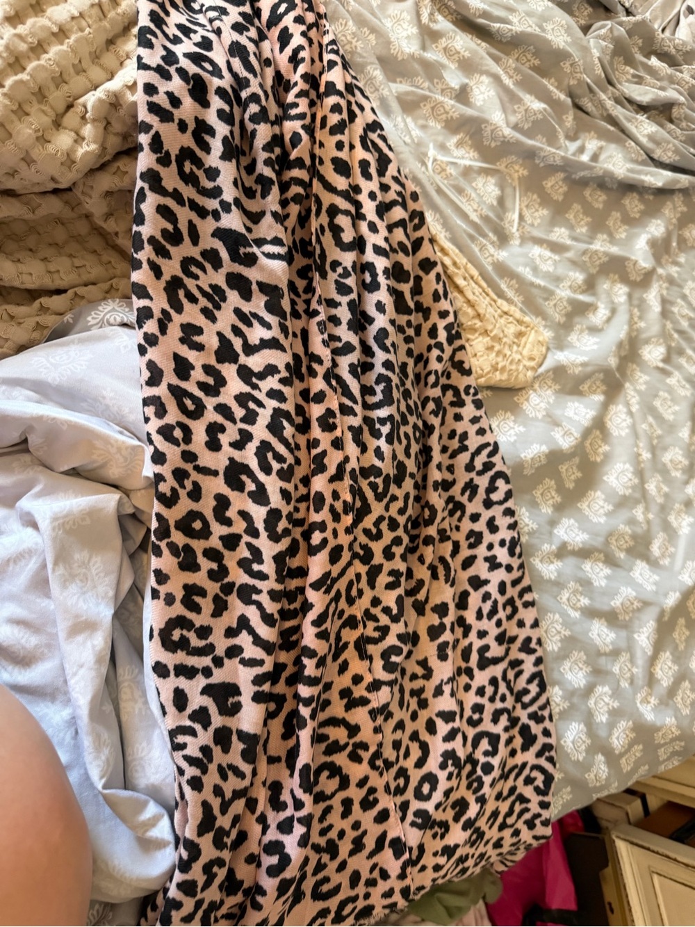 Old Navy Pink and Black Leopard Print Wrap Scarf